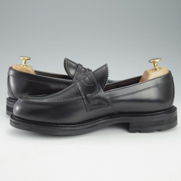 未使用★チャーチ 75F/UK7.5【★CAPSTONE 2/コインローファー】126ラスト/ポリッシュドバインダーカーフ/黒/メンズ/Church's★i528