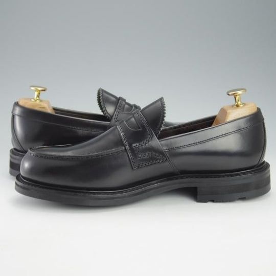 未使用★チャーチ 75F/UK7.5【★CAPSTONE 2/コインローファー】126ラスト/ポリッシュドバインダーカーフ/黒/メンズ/Church's★i528