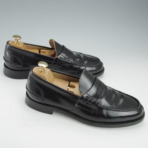 極上★チャーチ 70G/UK7【現行定価￥139,700-★コインローファー/TUNBRIDGE】126ラスト/ポリッシュドバインダーカーフ/黒/Church's★i530