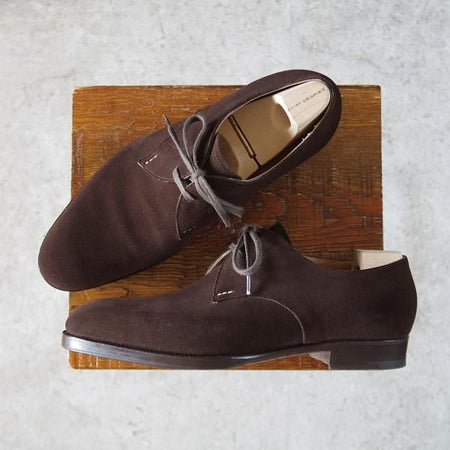 美品★(東欧)サンクリスピン 6E【オーダー品★シューツリー付き/ハンドソーンウェルテッド製法】スエード/濃茶/Saint Crispin's★i534