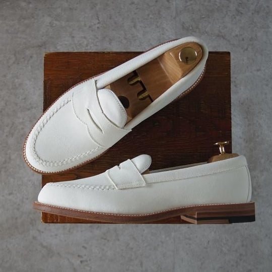 未使用★オールデン 8D【定価￥92,400-★ユナイテッドアローズ別注/コインローファー】62446/ヴァンラスト/スエード/白/Alden★i535