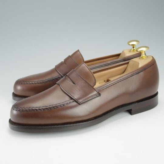 未使用★クロケット&ジョーンズ 5.5E【定価￥90,200-★BOSTON 2/ボストン/376ラスト】コインローファー/濃茶/Crockett&Jones★i536