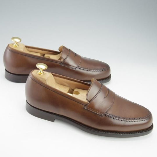 未使用★クロケット&ジョーンズ 5.5E【定価￥90,200-★BOSTON 2/ボストン/376ラスト】コインローファー/濃茶/Crockett&Jones★i536