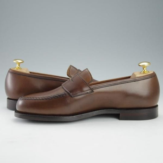 未使用★クロケット&ジョーンズ 5.5E【定価￥90,200-★BOSTON 2/ボストン/376ラスト】コインローファー/濃茶/Crockett&Jones★i536