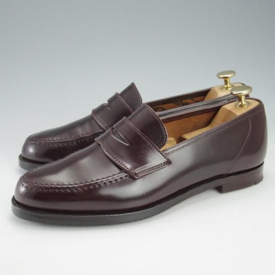 極美品★クロケット&ジョーンズ 6E【定価￥136,400-★コードバン仕様/HARVARD 2】376ラスト/コインローファー/赤茶/Crockett&Jones★i538