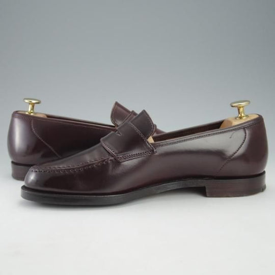 極美品★クロケット&ジョーンズ 6E【定価￥136,400-★コードバン仕様/HARVARD 2】376ラスト/コインローファー/赤茶/Crockett&Jones★i538