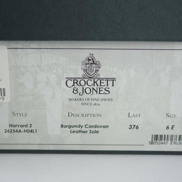 極美品★クロケット&ジョーンズ 6E【定価￥136,400-★コードバン仕様/HARVARD 2】376ラスト/コインローファー/赤茶/Crockett&Jones★i538