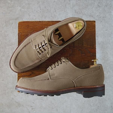 未使用★クロケット&ジョーンズ 6E【定価￥81,400-★CORK/リッジウェイソール】371ラスト/Uチップ/スエード/灰茶/Crockett&Jones★i555