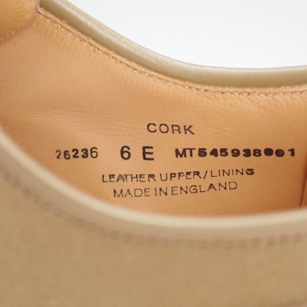 未使用★クロケット&ジョーンズ 6E【定価￥81,400-★CORK/リッジウェイソール】371ラスト/Uチップ/スエード/灰茶/Crockett&Jones★i555