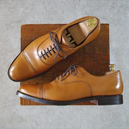 極美品★チャーチ 70F/UK7【定価￥148,500-★ストレートチップ/DUBAI】136ラスト/5都市ロゴ/ネバダカーフ/茶/Church's★i556