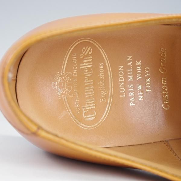極美品★チャーチ 70F/UK7【定価￥148,500-★ストレートチップ/DUBAI】136ラスト/5都市ロゴ/ネバダカーフ/茶/Church's★i556