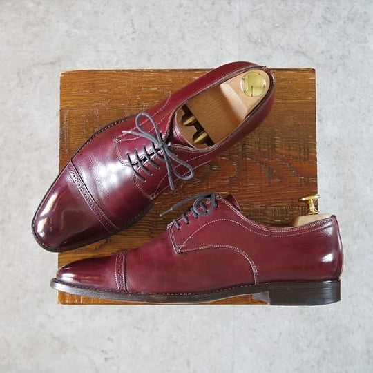 ★(伊)サントーニ SIZE 5【ブラックラピド製法★パンチドキャップトゥ/7125】カーフ/赤茶/メンズ/Santoni★i558