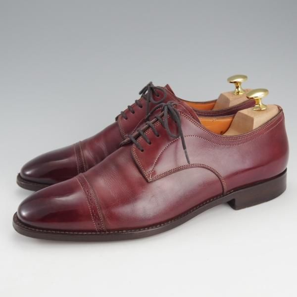 ★(伊)サントーニ SIZE 5【ブラックラピド製法★パンチドキャップトゥ/7125】カーフ/赤茶/メンズ/Santoni★i558