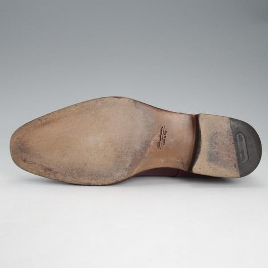 ★(伊)サントーニ SIZE 5【ブラックラピド製法★パンチドキャップトゥ/7125】カーフ/赤茶/メンズ/Santoni★i558