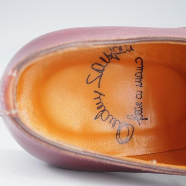 ★(伊)サントーニ SIZE 5【ブラックラピド製法★パンチドキャップトゥ/7125】カーフ/赤茶/メンズ/Santoni★i558