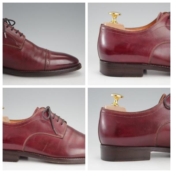 ★(伊)サントーニ SIZE 5【ブラックラピド製法★パンチドキャップトゥ/7125】カーフ/赤茶/メンズ/Santoni★i558