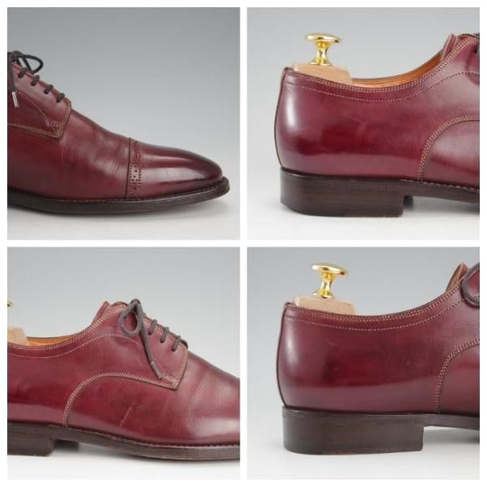 ★(伊)サントーニ SIZE 5【ブラックラピド製法★パンチドキャップトゥ/7125】カーフ/赤茶/メンズ/Santoni★i558