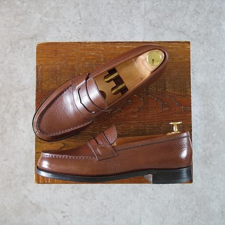 極上★J.M.ウェストン(レディース) 4B【現行定価￥126,500-★コインローファー/180】旧ロゴ/ヴィンテージ/茶/Weston/ウエストン(レディース)★i559