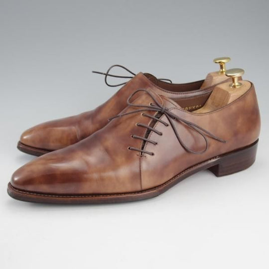 極上★Perfetto/ペルフェット SIZE 8【ミュージアムカーフ風★グッドイヤーウェルテッド製法/サイドレース】茶/メンズ★i562