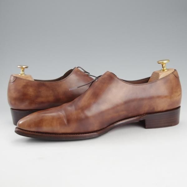 極上★Perfetto/ペルフェット SIZE 8【ミュージアムカーフ風★グッドイヤーウェルテッド製法/サイドレース】茶/メンズ★i562