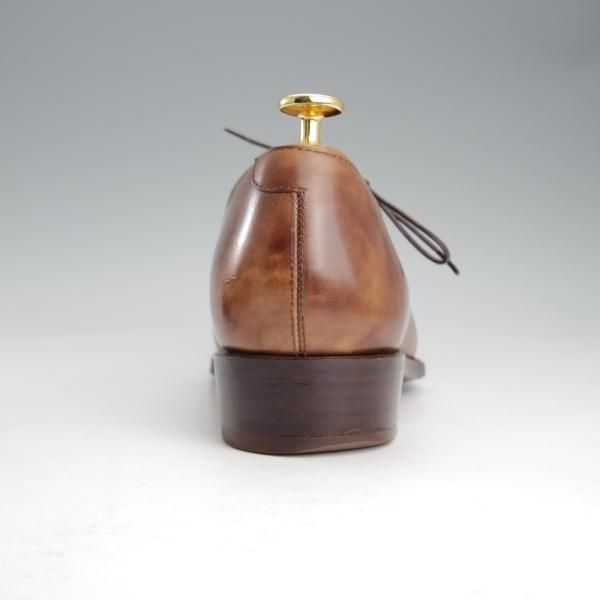 極上★Perfetto/ペルフェット SIZE 8【ミュージアムカーフ風★グッドイヤーウェルテッド製法/サイドレース】茶/メンズ★i562