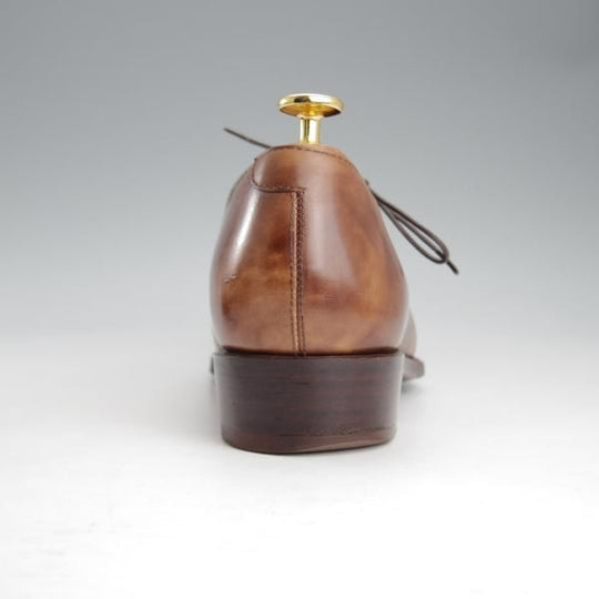 極上★Perfetto/ペルフェット SIZE 8【ミュージアムカーフ風★グッドイヤーウェルテッド製法/サイドレース】茶/メンズ★i562