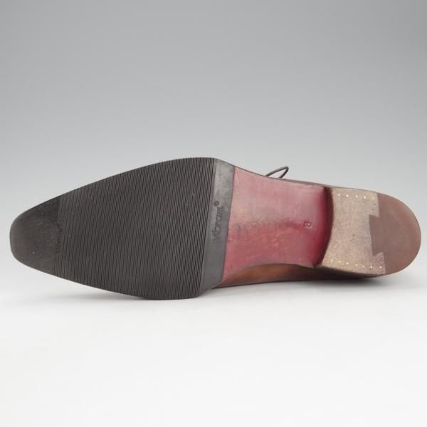 極上★Perfetto/ペルフェット SIZE 8【ミュージアムカーフ風★グッドイヤーウェルテッド製法/サイドレース】茶/メンズ★i562