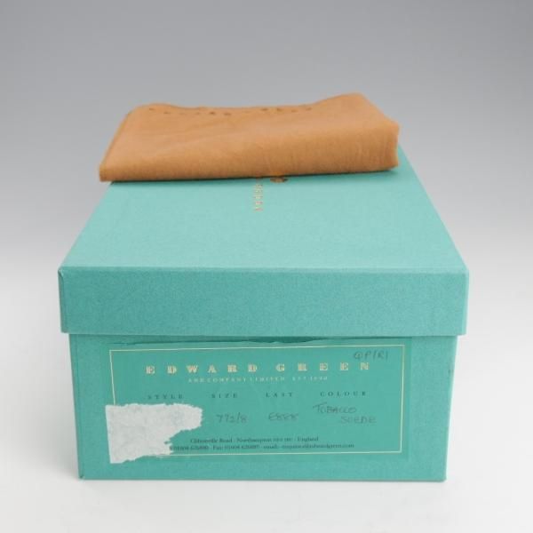 エドワードグリン　スエードプレントゥー エドワードグリーン 7.5E【プレーントゥ/888ラスト/スエード/茶