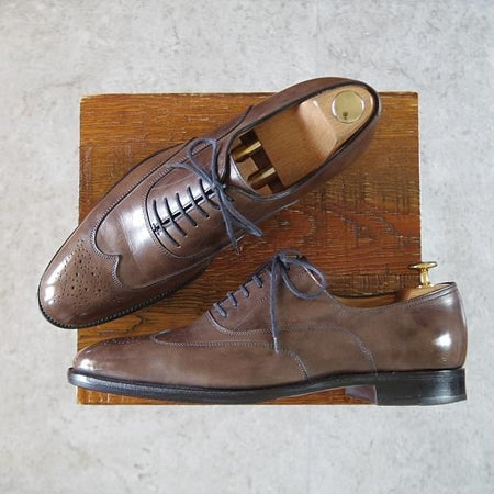 ★ジョンロブ SIZE 41【貴重★エルメス別注/HERMES/ミュージアムカーフ】JOHN/H103ラスト/灰茶/JOHN LOBB★i565