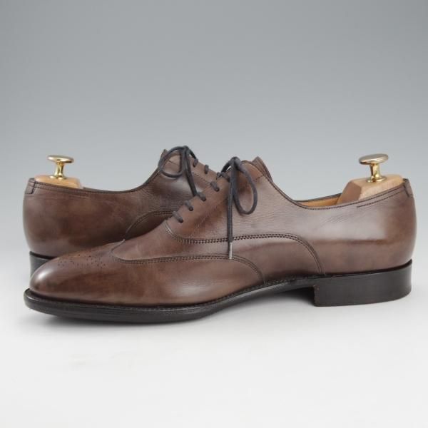 ★ジョンロブ SIZE 41【貴重★エルメス別注/HERMES/ミュージアムカーフ】JOHN/H103ラスト/灰茶/JOHN LOBB★i565