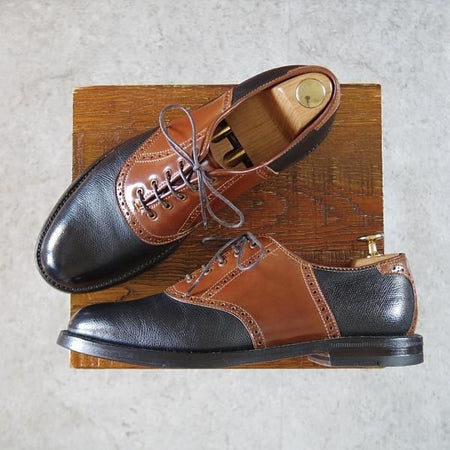 極上★オールデン 7D【貴重★ウイスキーコードバン×アルパインカーフ/(米)LEFFOT別注】バリーラスト/89921/茶×黒/サドル/Alden★i566