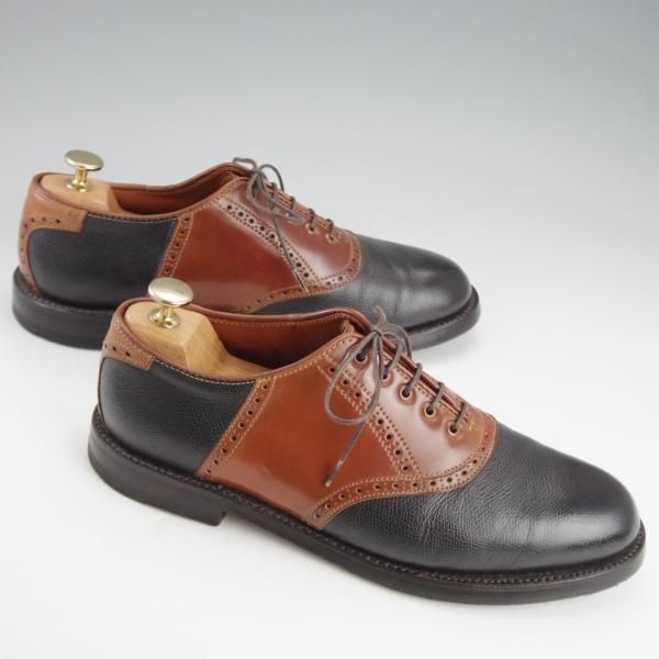 極上★オールデン 7D【貴重★ウイスキーコードバン×アルパインカーフ/(米)LEFFOT別注】バリーラスト/89921/茶×黒/サドル/Alden★i566