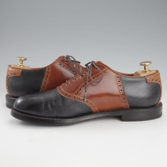 極上★オールデン 7D【貴重★ウイスキーコードバン×アルパインカーフ/(米)LEFFOT別注】バリーラスト/89921/茶×黒/サドル/Alden★i566