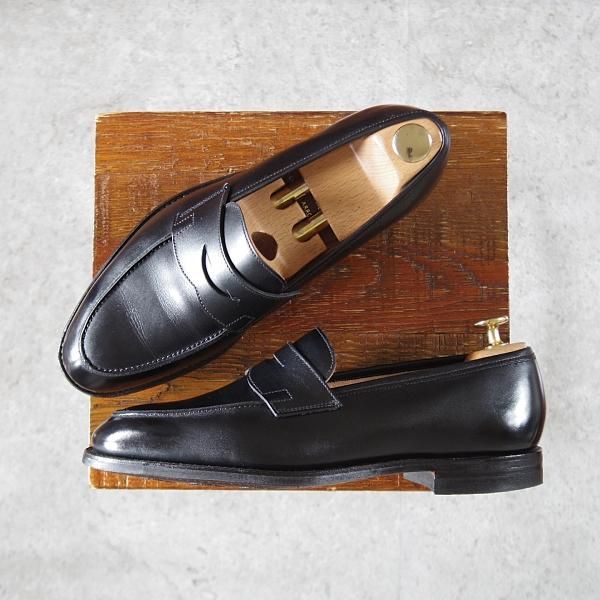 極上★クロケット&ジョーンズ 6E【定価￥88,000-★ユナイテッドアローズ別注/ROSEMOUNT】330ラスト/ローファー/黒/Crockett&Jones★i572