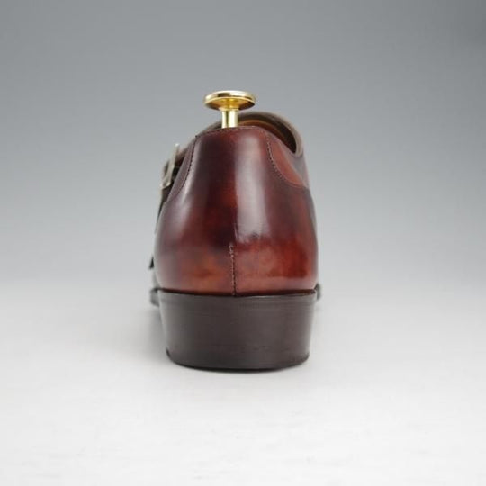 ★(英)アンソニー・クレバリー 9.5E【定価20万円以上★CAINE/ダブルモンク】カーフ/茶/メンズ/ANTHONY CLEVERLEY★i573