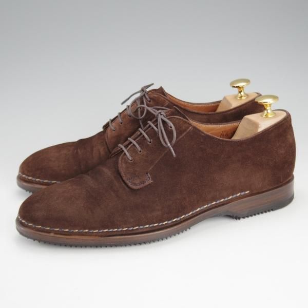 極上★(伊)ボリーニ SIZE 6【★プレーントゥ/濃茶】スエード/メンズ/Bolini★i575