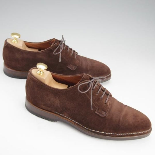 極上★(伊)ボリーニ SIZE 6【★プレーントゥ/濃茶】スエード/メンズ/Bolini★i575