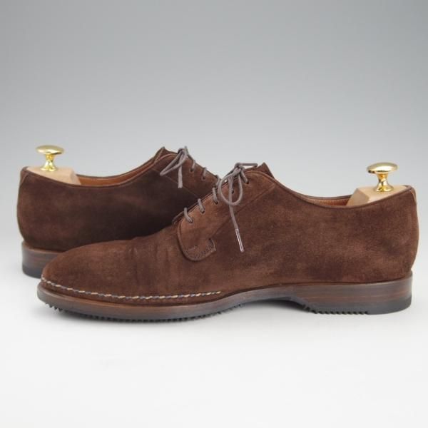 極上★(伊)ボリーニ SIZE 6【★プレーントゥ/濃茶】スエード/メンズ/Bolini★i575