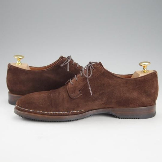 極上★(伊)ボリーニ SIZE 6【★プレーントゥ/濃茶】スエード/メンズ/Bolini★i575