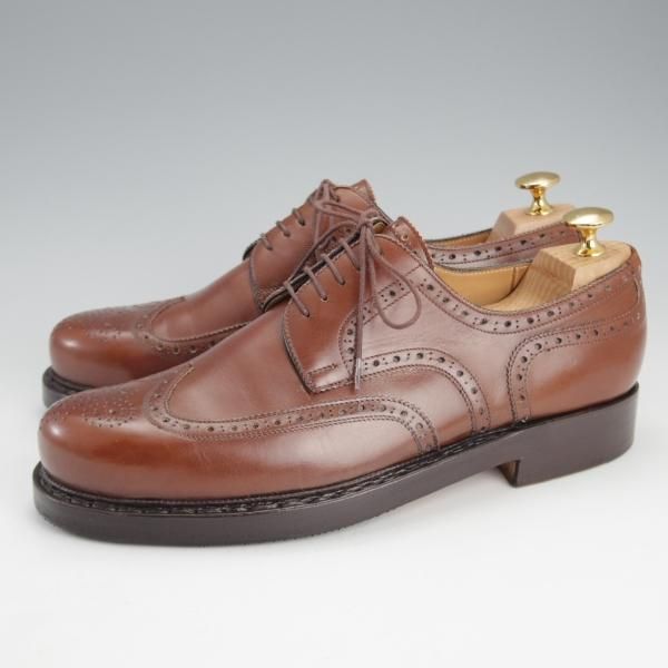 美品★(東欧)VASS/ヴァーシュ SIZE 40.5【定価￥132,000-★Budapest/ブダペスト】BPラスト/フルブローグ/カーフ/茶/メンズ★i578