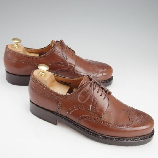 美品★(東欧)VASS/ヴァーシュ SIZE 40.5【定価￥132,000-★Budapest/ブダペスト】BPラスト/フルブローグ/カーフ/茶/メンズ★i578