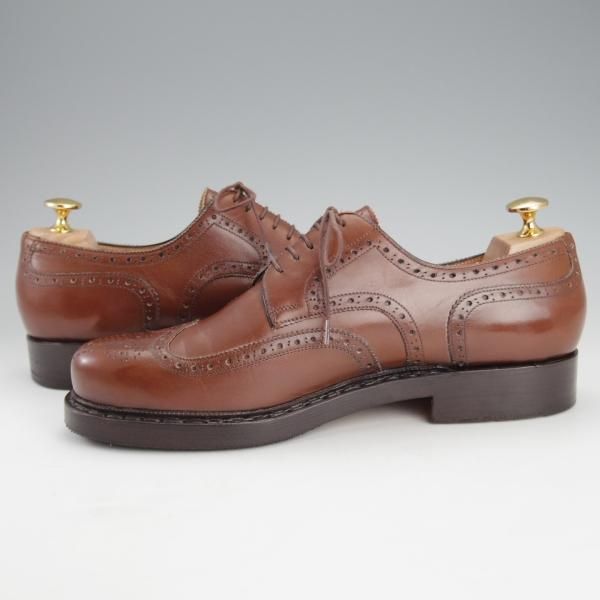 美品★(東欧)VASS/ヴァーシュ SIZE 40.5【定価￥132,000-★Budapest/ブダペスト】BPラスト/フルブローグ/カーフ/茶/メンズ★i578