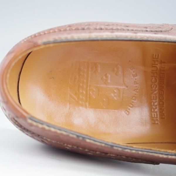 美品★(東欧)VASS/ヴァーシュ SIZE 40.5【定価￥132,000-★Budapest/ブダペスト】BPラスト/フルブローグ/カーフ/茶/メンズ★i578