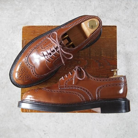 美品★J.M.ウェストン 6.5E【現行定価￥236,500-★590/トリプルソールダービー】22ラスト/フルブローグ/茶/Weston/ウエストン★i583