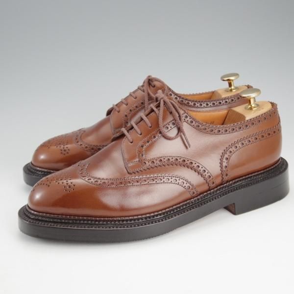 美品★J.M.ウェストン 6.5E【現行定価￥236,500-★590/トリプルソールダービー】22ラスト/フルブローグ/茶/Weston/ウエストン★i583