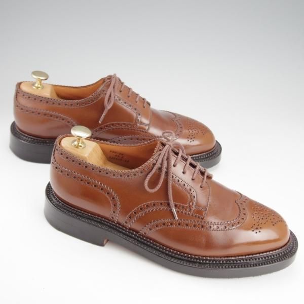 美品★J.M.ウェストン 6.5E【現行定価￥236,500-★590/トリプルソールダービー】22ラスト/フルブローグ/茶/Weston/ウエストン★i583