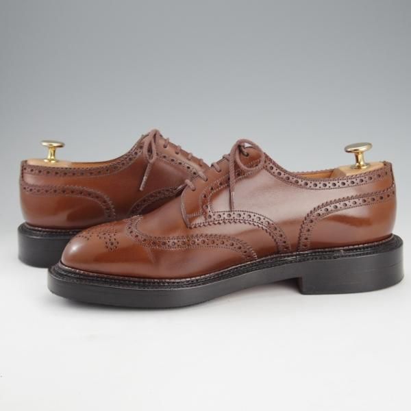 美品★J.M.ウェストン 6.5E【現行定価￥236,500-★590/トリプルソールダービー】22ラスト/フルブローグ/茶/Weston/ウエストン★i583