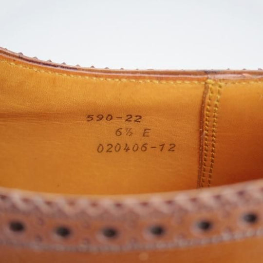 美品★J.M.ウェストン 6.5E【現行定価￥236,500-★590/トリプルソールダービー】22ラスト/フルブローグ/茶/Weston/ウエストン★i583