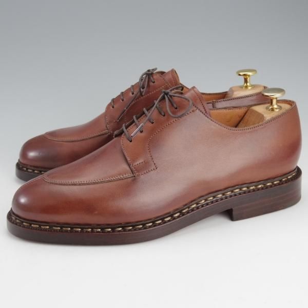 未使用★ジョンロブ SIZE 7.5【極貴重★フランス製(80's〜90's)/PARISロゴ時代の製品/Uチップ】カーフ/茶/メンズ/JOHN LOBB★i586