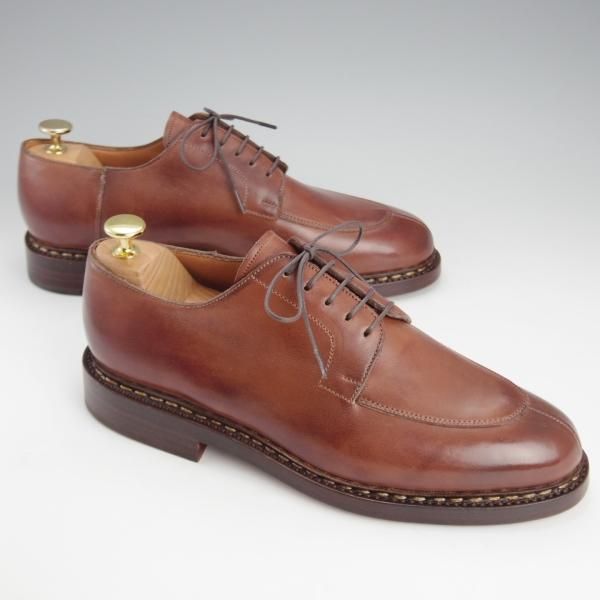 未使用★ジョンロブ SIZE 7.5【極貴重★フランス製(80's〜90's)/PARISロゴ時代の製品/Uチップ】カーフ/茶/メンズ/JOHN LOBB★i586